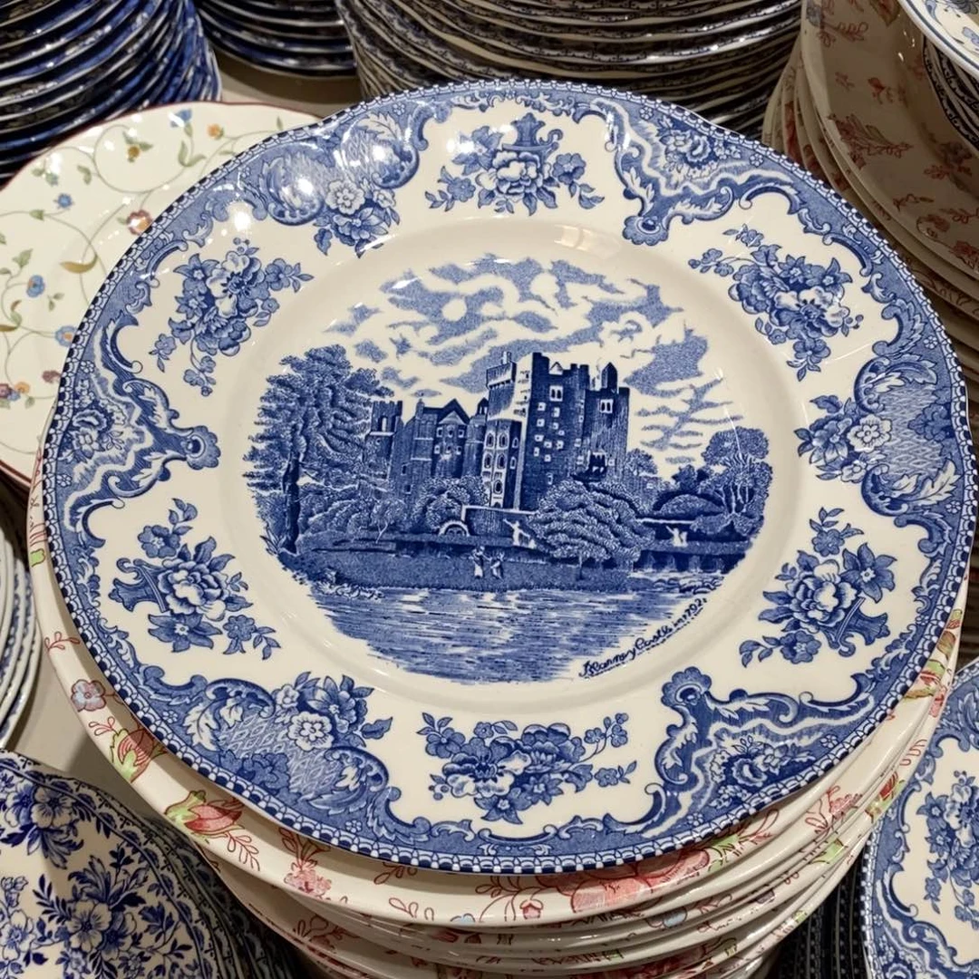 瓷微瑕蓝宝十寸平盘