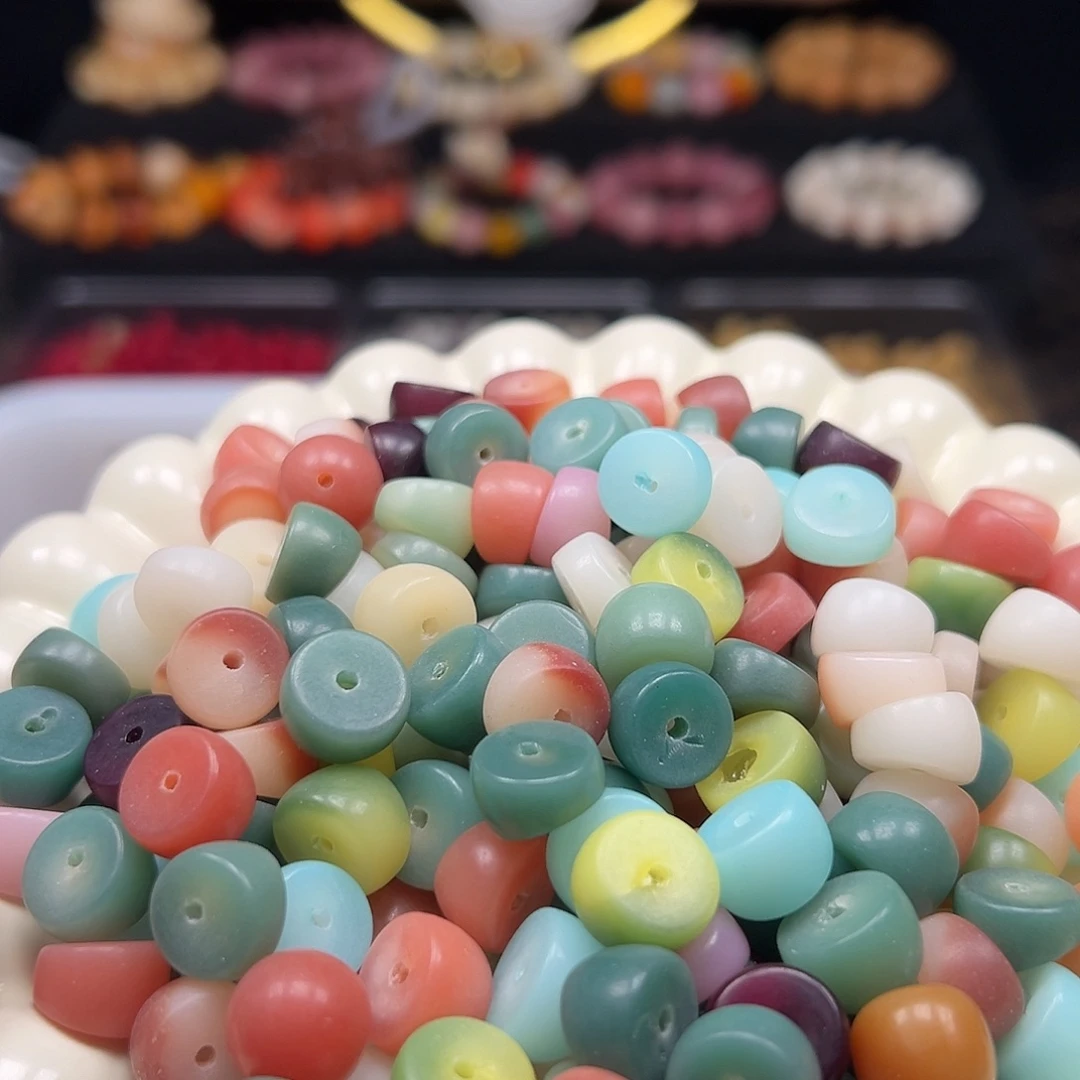 菩提根/象牙果手串微瑕卡12左右多彩大肠100颗卡牌➕100颗