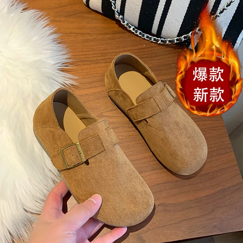 勃肯两穿单鞋女平底软底软面2025年春季新款博肯鞋一鞋两穿乐福鞋