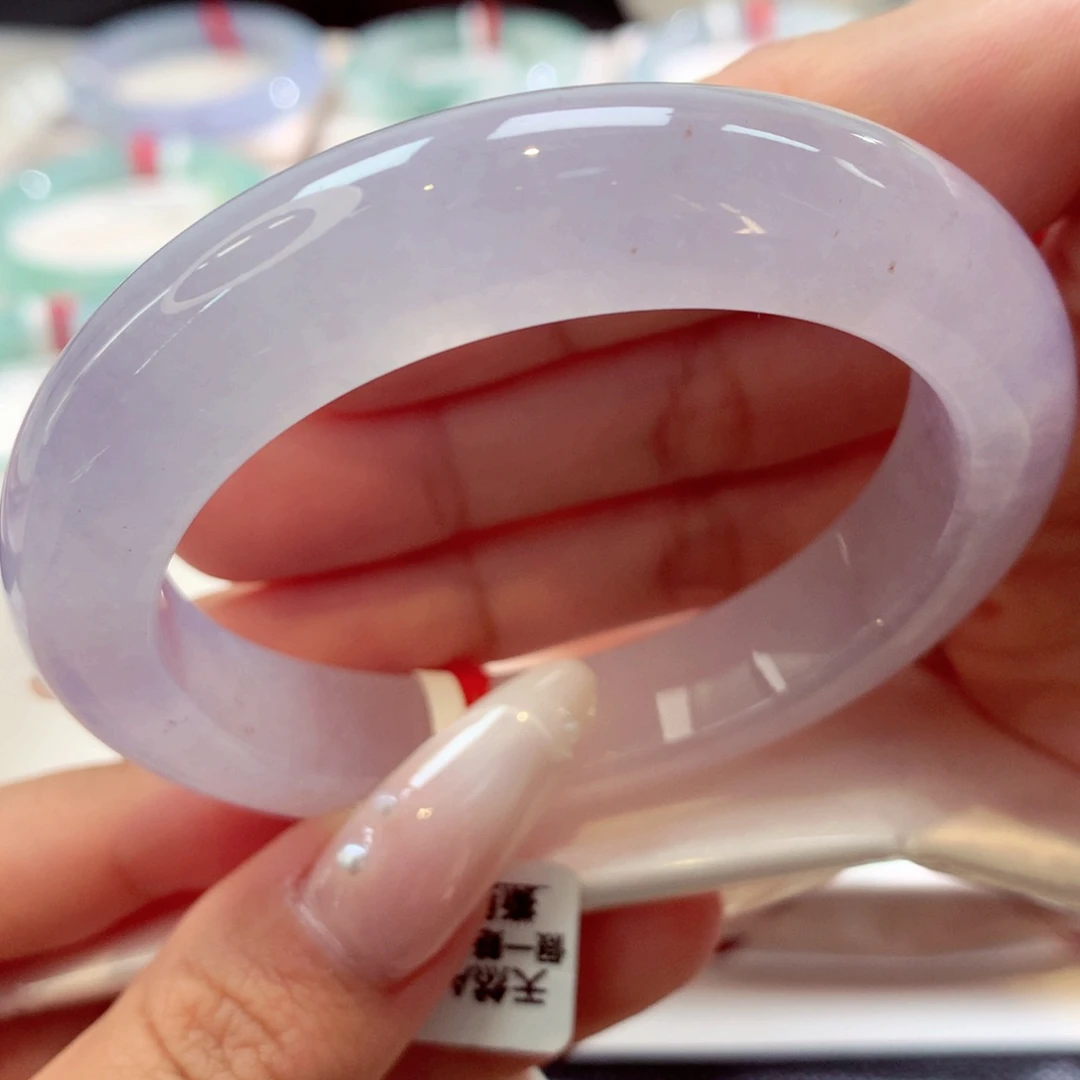 未镶嵌手镯翡翠冰粉紫23号66