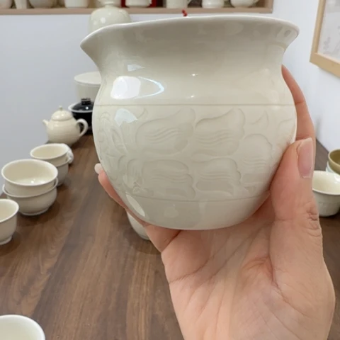 微瑕手工牡丹花公道杯