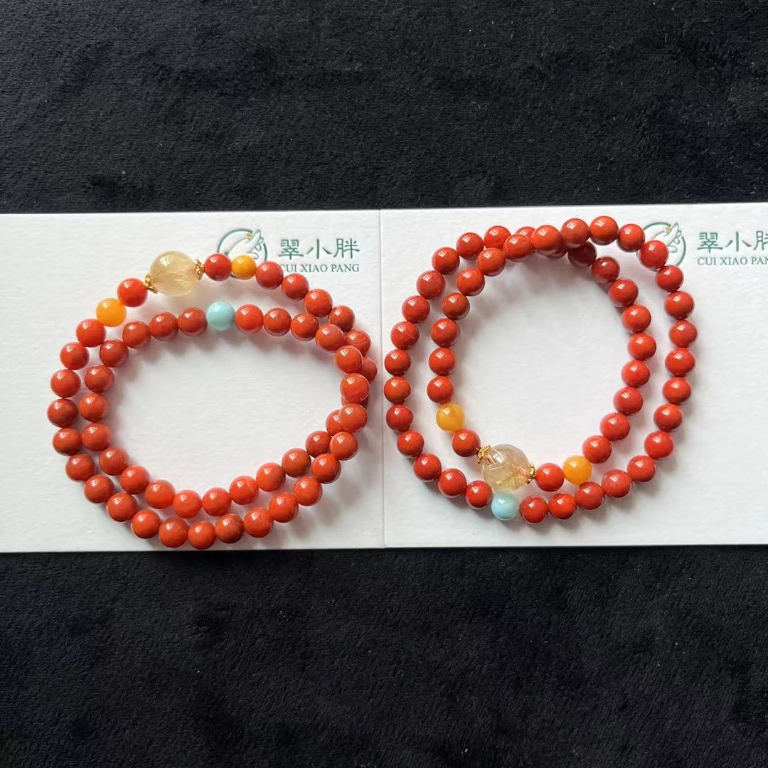 翠小胖三号店 南红两圈手串新  多样性发1