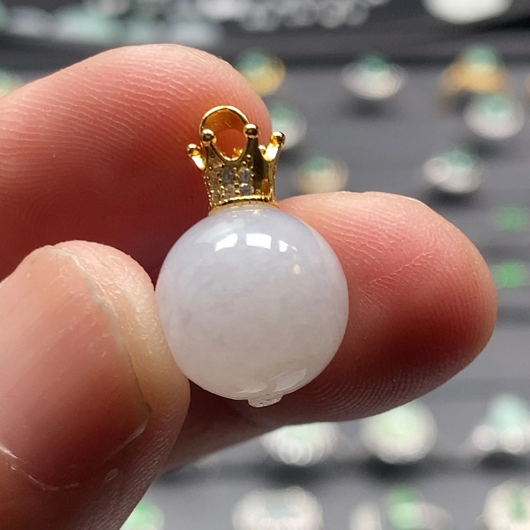 翡翠银S925镀金镶嵌颈饰