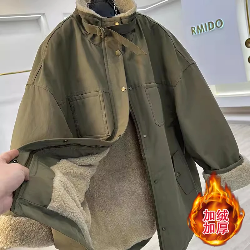中长款加厚加绒外套女冬季新款2025巨好看棉服风衣保暖棉服上衣
