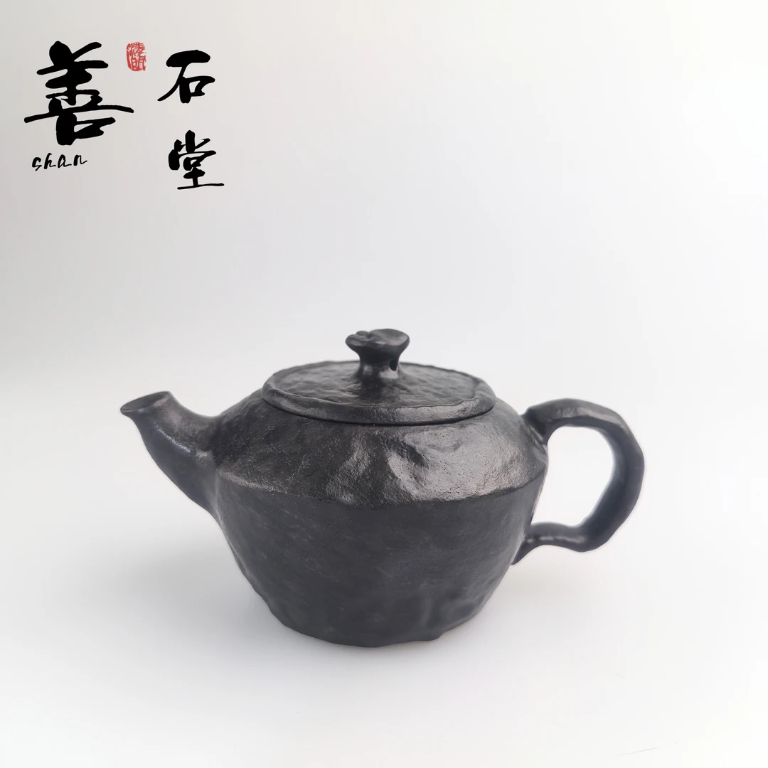 【随意110cc】天然冰碛岩手工石头茶壶黑豹纹随型壶高端石茶壶