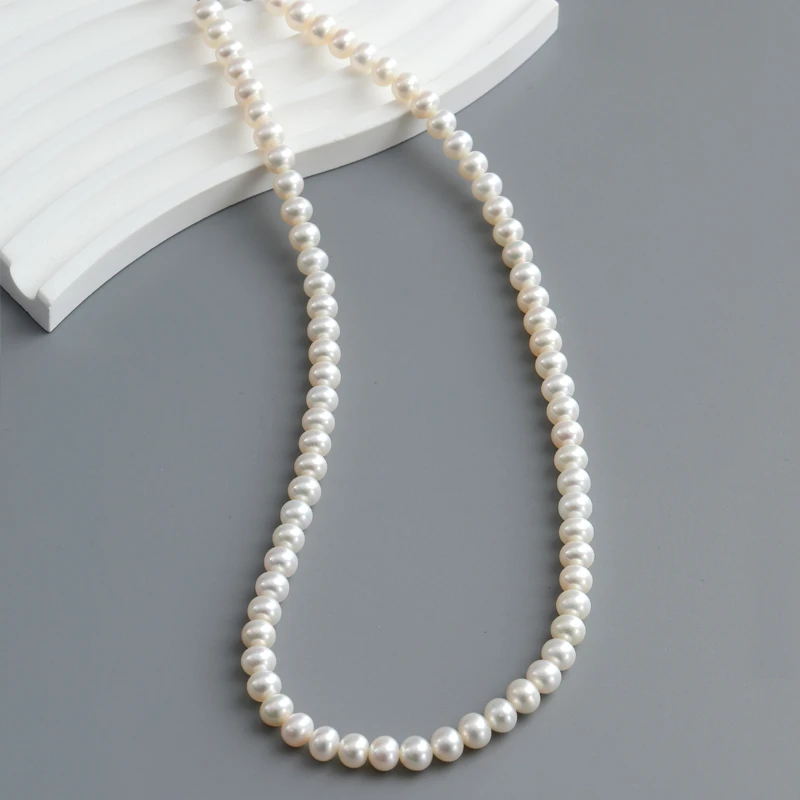 5-6/6-7mm天然淡水珍珠项链伸缩款小米珠配饰锁骨链可调节珍珠链