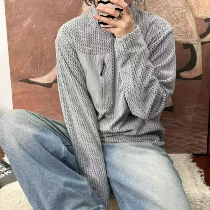 一件难求！3D立裁！巨暖巨舒服！男女款半拉链抓加绒卫衣 25001