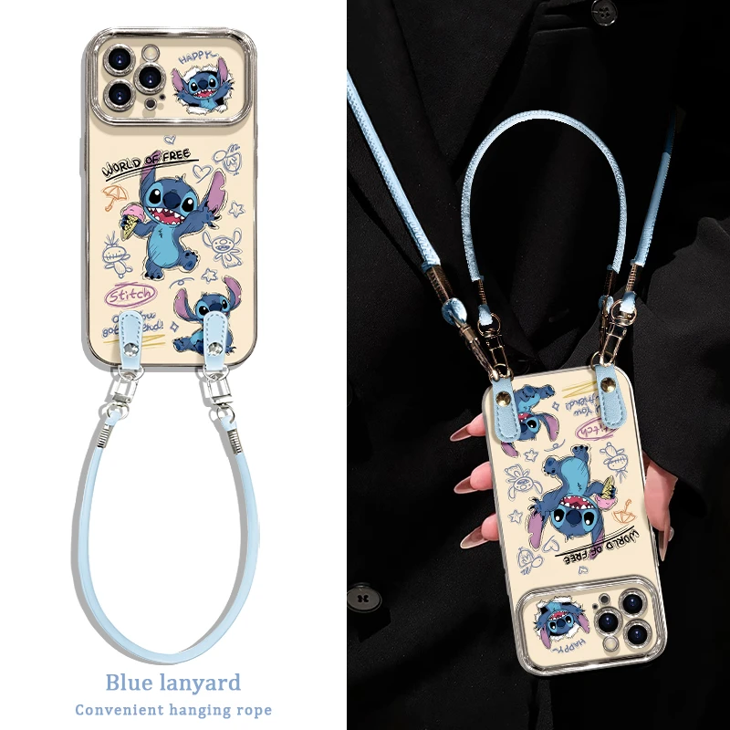 可爱史迪仔手机壳适用于苹果16华为/OPPO/vivo卡通流行硅胶防摔新