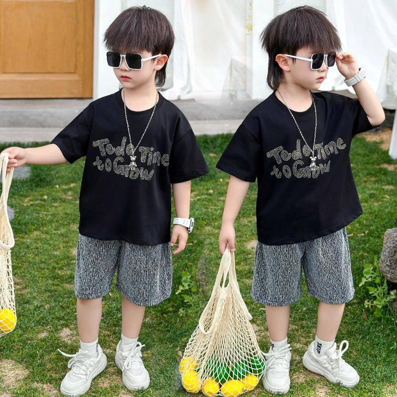 男童夏装套装2025年款宝宝夏季薄款衣服儿童休闲时尚服装潮牌童装