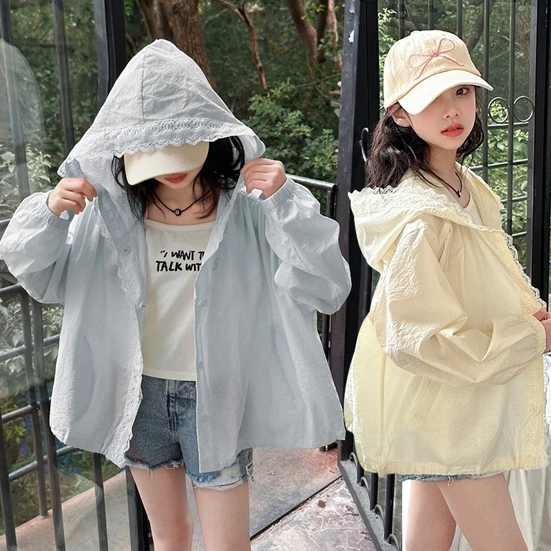 儿童防晒衣冰丝外套2025新款夏装女童夏季薄款女大童皮肤衣防晒服