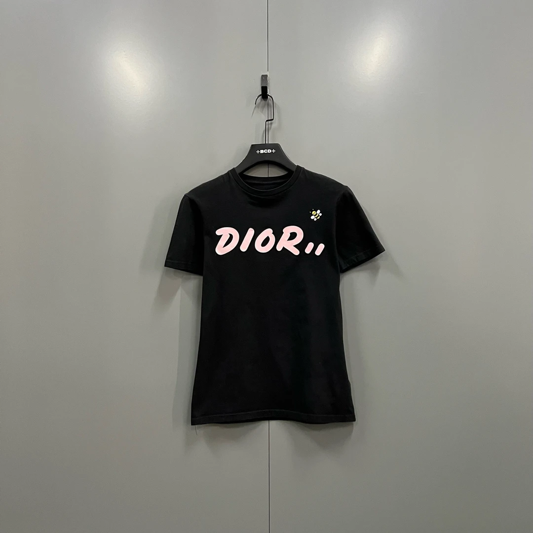 95新 DIOR/迪奥 zz63 (无领标)小蜜蜂印花短袖XXS码/611366