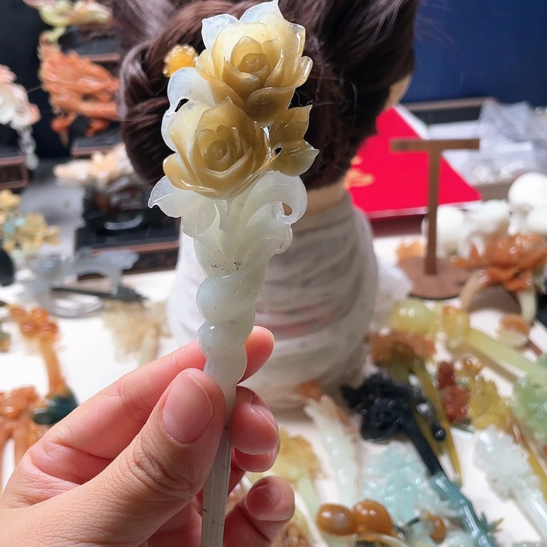【闪购商品】未镶嵌岫玉发饰十*月