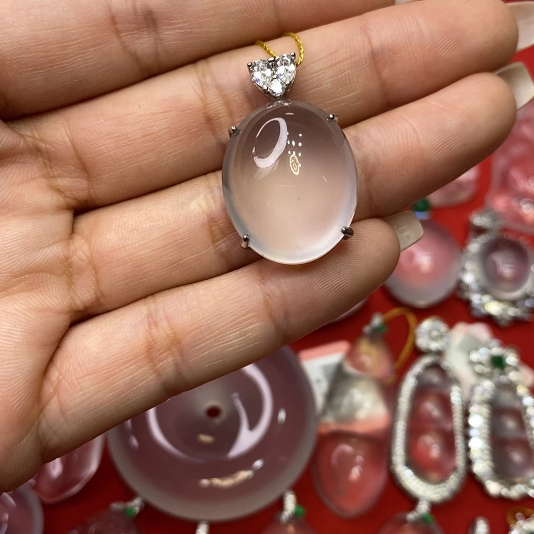 I***6石英质玉银S925镶嵌吊坠