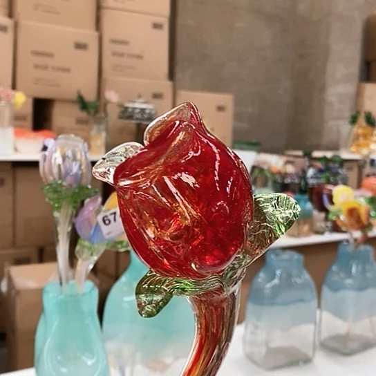 琉璃花瓶高26.5花瓶高50厘米宽6厘米