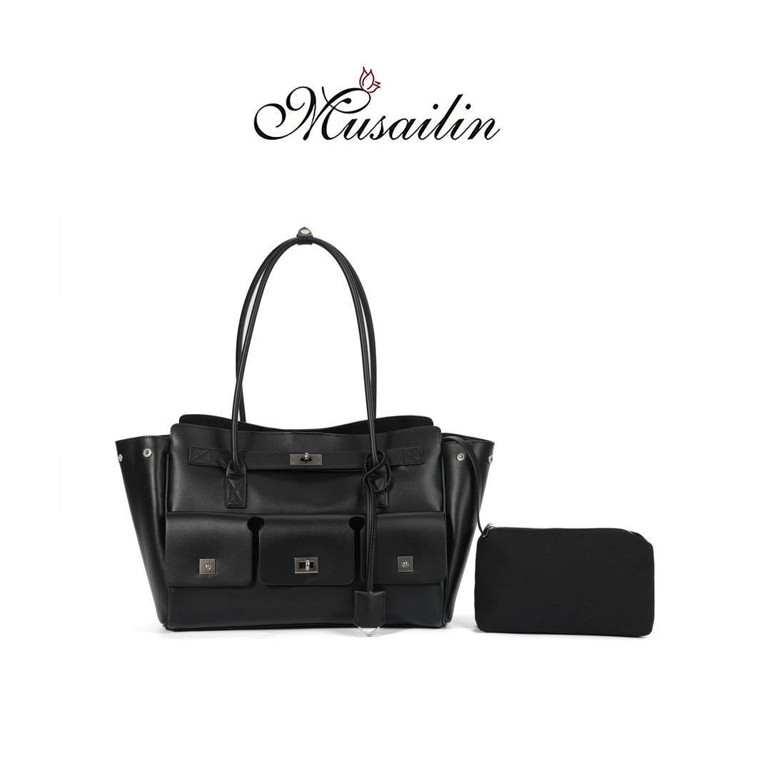 【高端定制】轻奢巴黎子母包通勤新款时尚托特手提包包M-1344黑