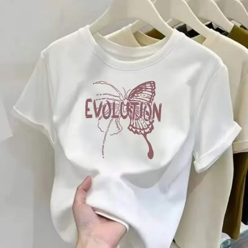 锦绣棉匠韩系创意百搭宽松圆领透气时尚休闲短袖T恤