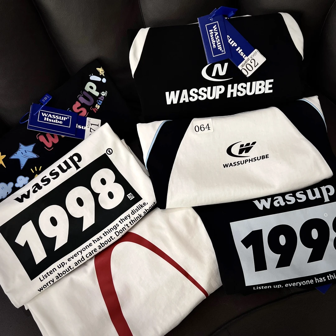 【101-199】夏季重磅短袖T恤女设计款潮牌印花t恤百搭圆领上衣ins