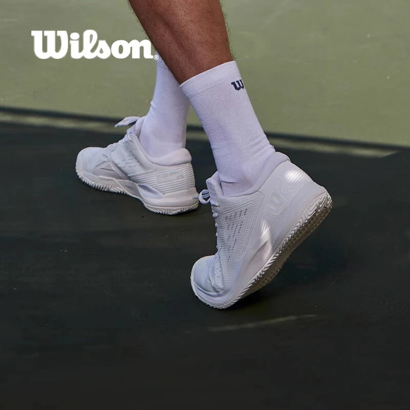 Wilson/威尔胜专业白色网球运动鞋RUSH威尔逊宽鞋网球鞋休闲低帮