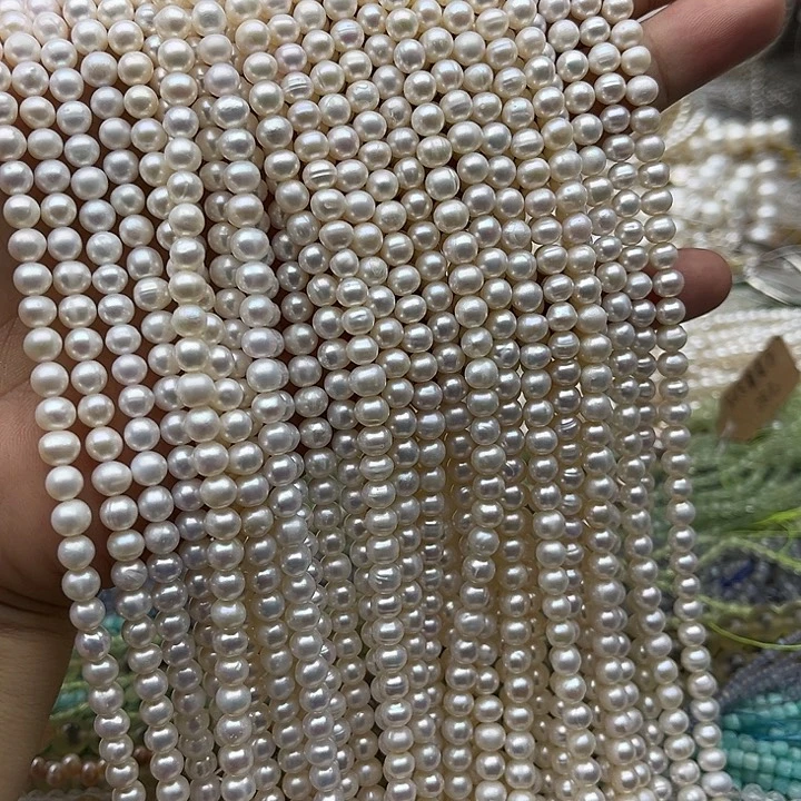 玛瑙/玉髓未镶嵌珠宝半成品一条5mm左右珍珠
