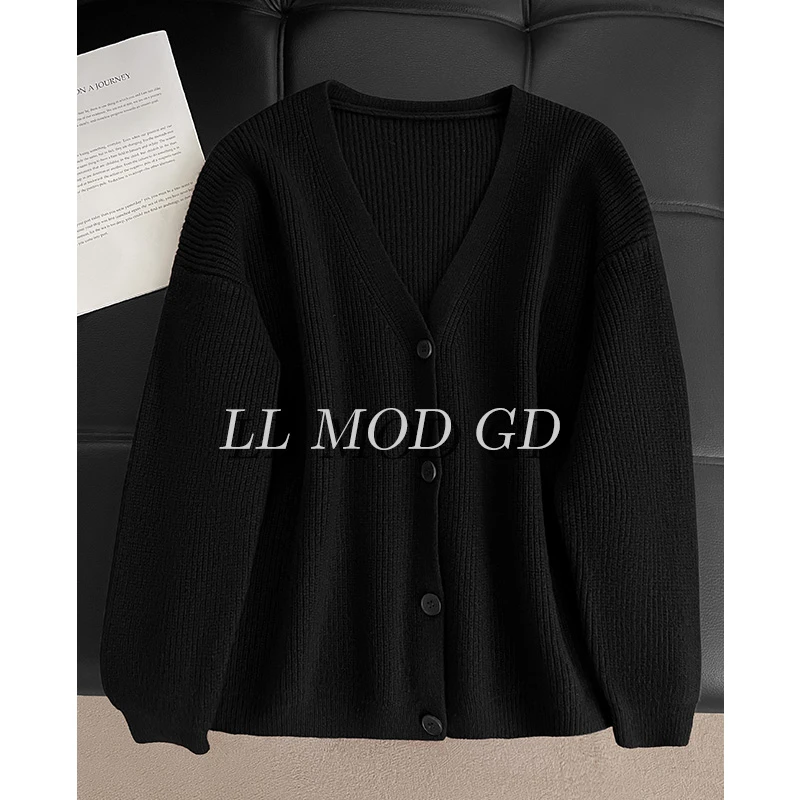 进阶学姐  针织衫2024秋季时尚百搭V领韩版纯色上衣YL-253984