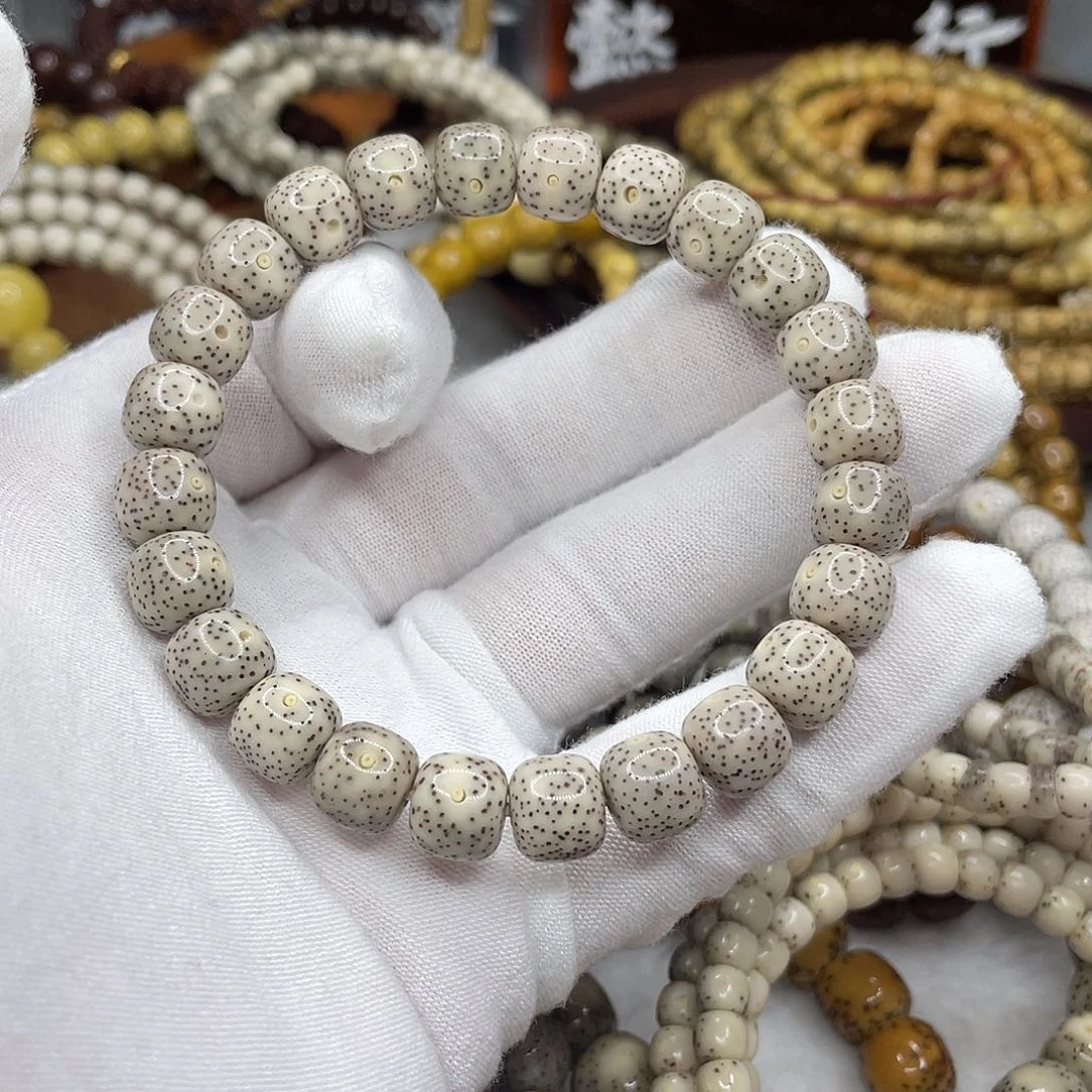 手串星月菩提银标款9➕骨瓷白