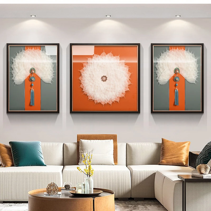 高货手工实物玄关装饰画走廊客厅沙发落地画中国风菩提叶80200