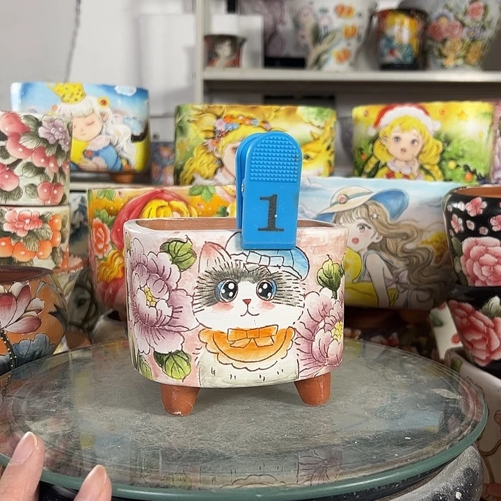 满38包邮 景德镇幸运花盆