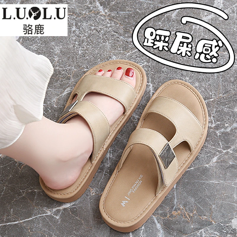 勃肯拖鞋女夏季2025新款百搭平底孕妇一字拖外穿凉拖鞋