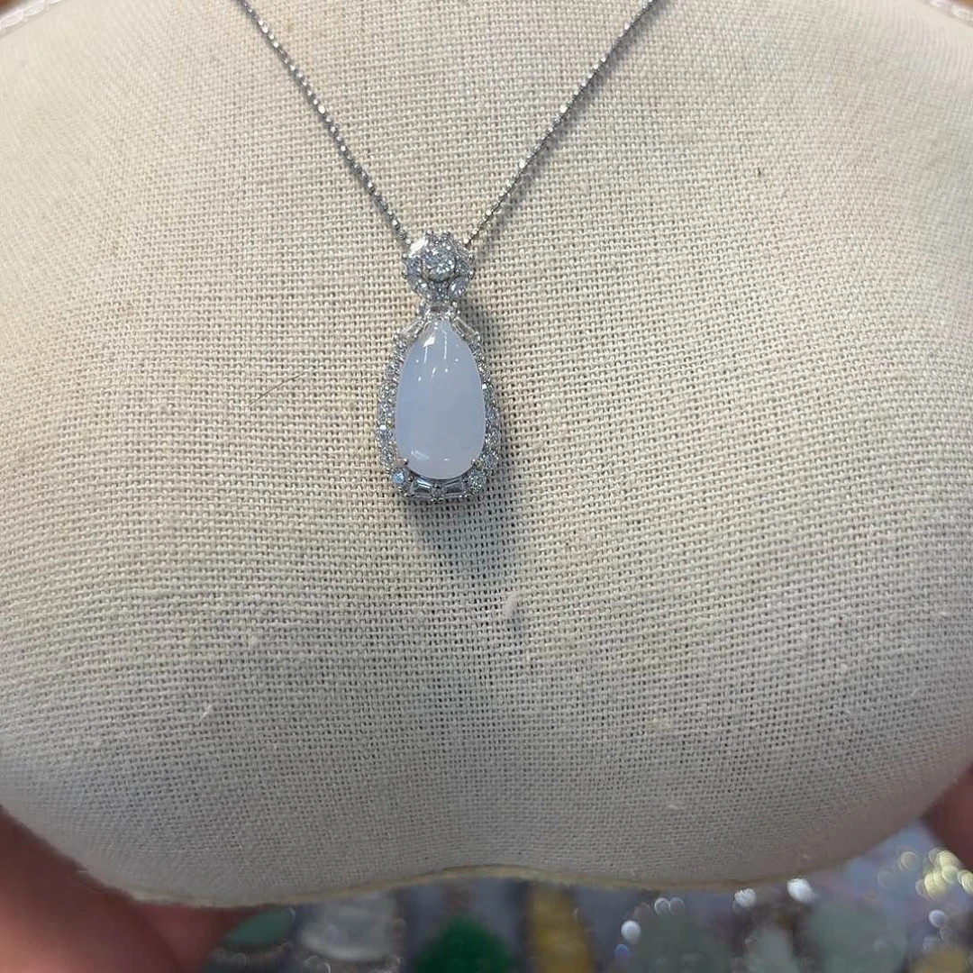 翡翠银S925镶嵌吊坠(不含链)