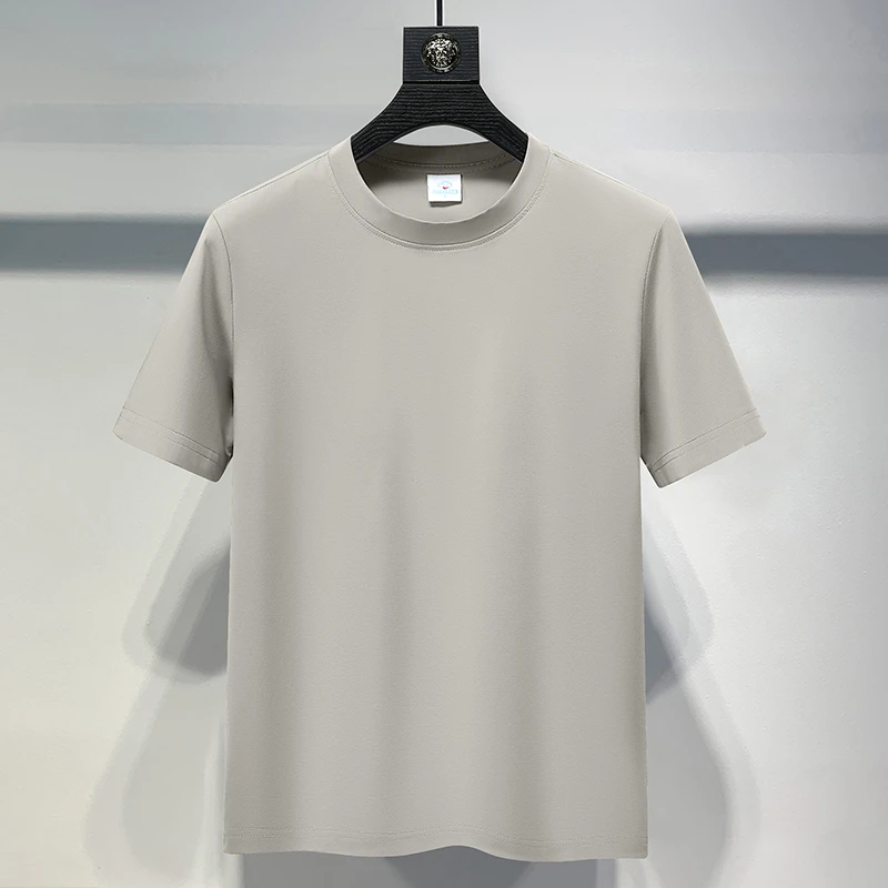 【净版】索罗娜冰感夏季长绒棉圆领男士休闲轻奢时尚半袖T恤潮流