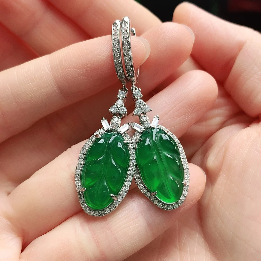 玛瑙/玉髓耳钉银S925镶嵌