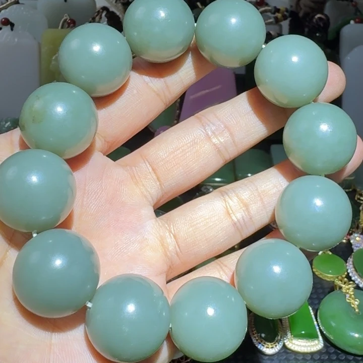 和田玉未镶嵌颈饰且末蓝20