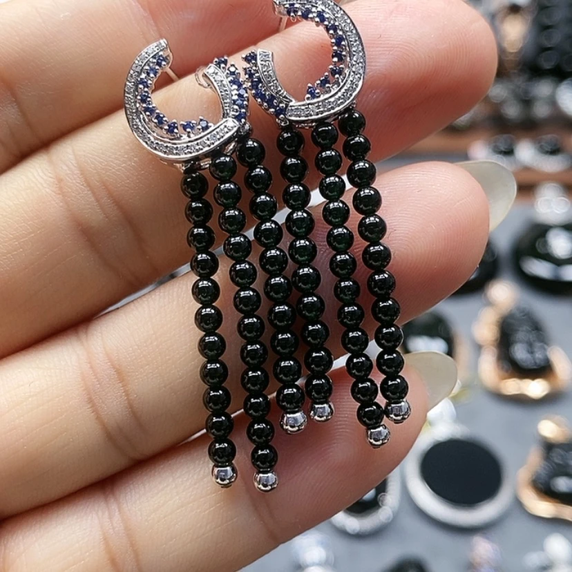 【闪购商品】翡翠18K金镶嵌耳饰娟*缅甸翡翠