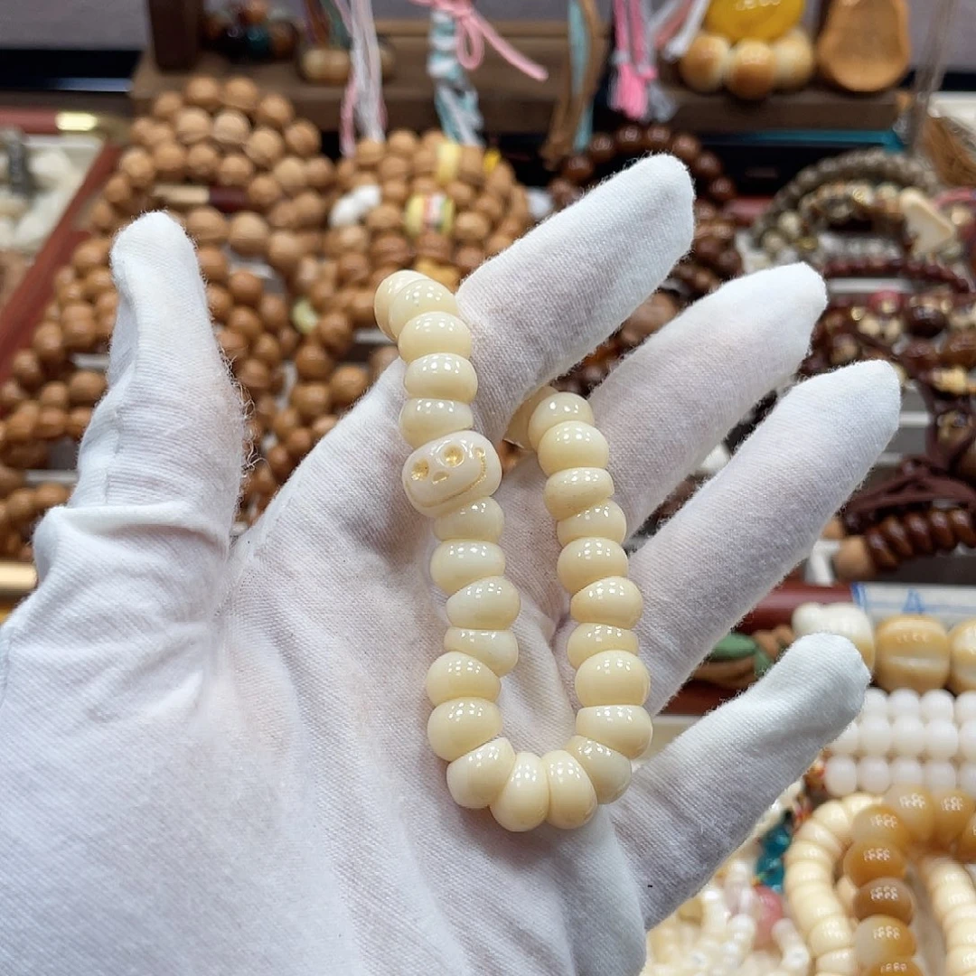 猴头核桃吊坠驼骨手串diy