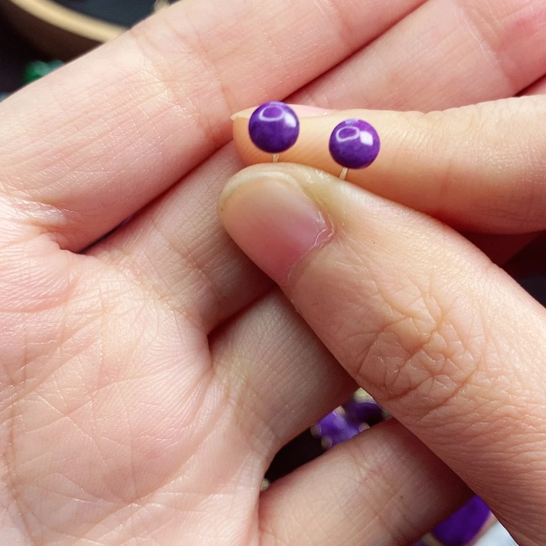 苏纪石（舒俱来）耳饰银S925镶嵌