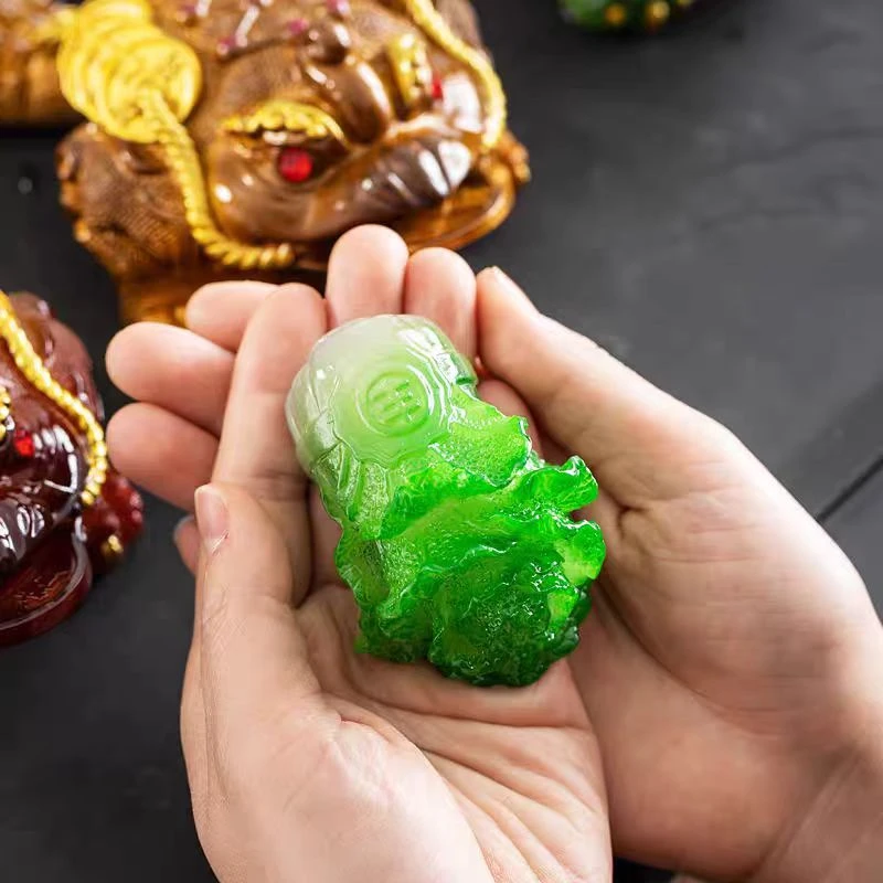 创意白菜遇热变色茶宠茶桌摆件C526