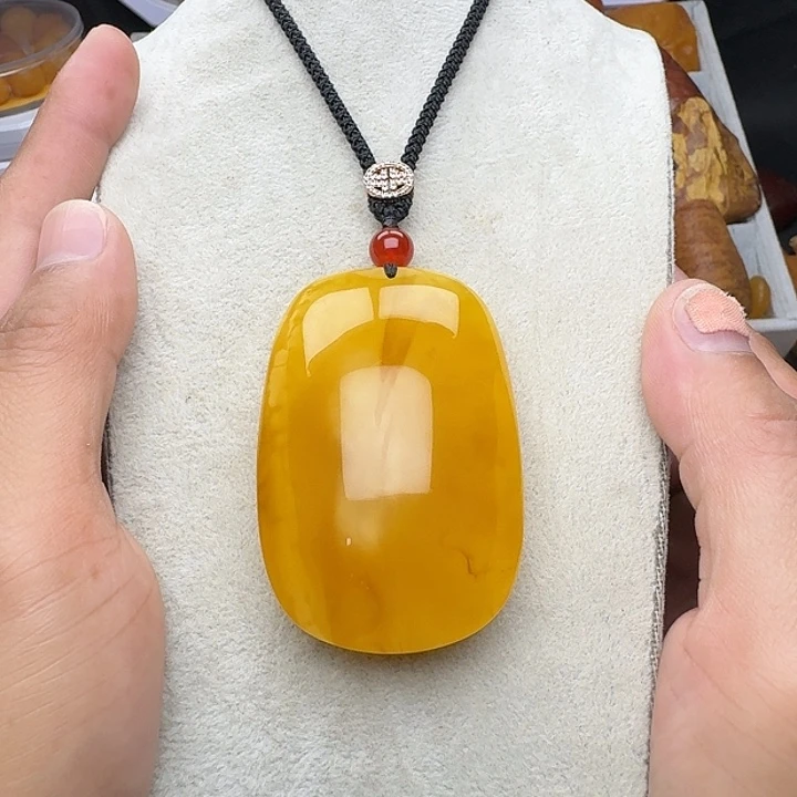 琥珀未镶嵌裸石天然蜜蜡吊坠