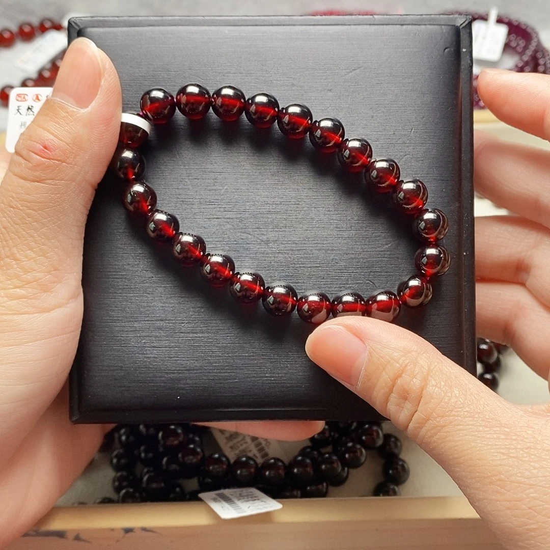 石榴石手链未镶嵌8.5mm