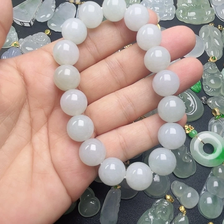 翡翠未镶嵌颈饰卡12圆珠手串