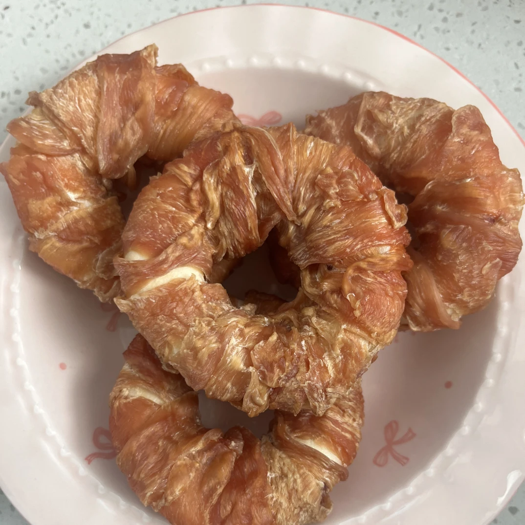 鸡肉牛皮甜甜圈狗狗零食耐咬磨牙洁齿适合小中大型犬