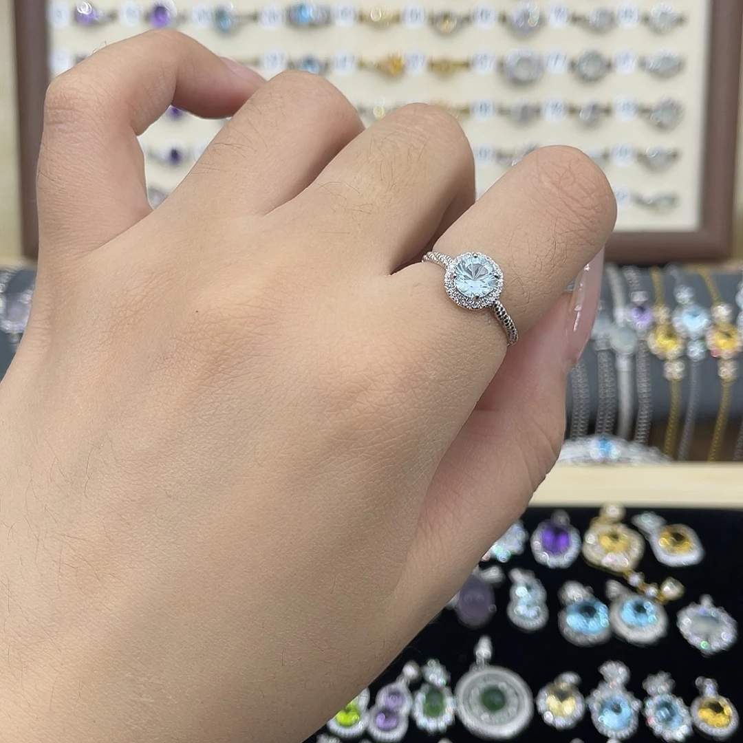 银S925镶嵌托帕石戒指