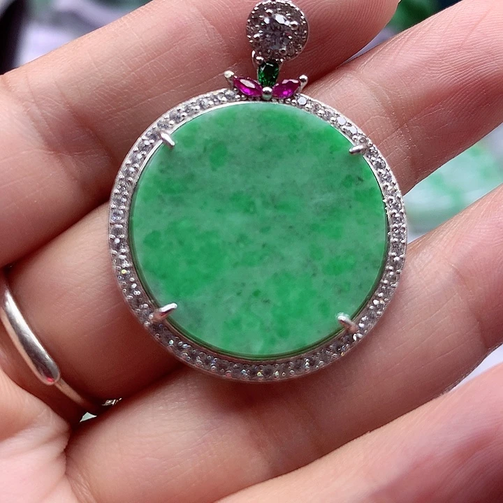 颈饰银S925镶嵌翡翠翡翠