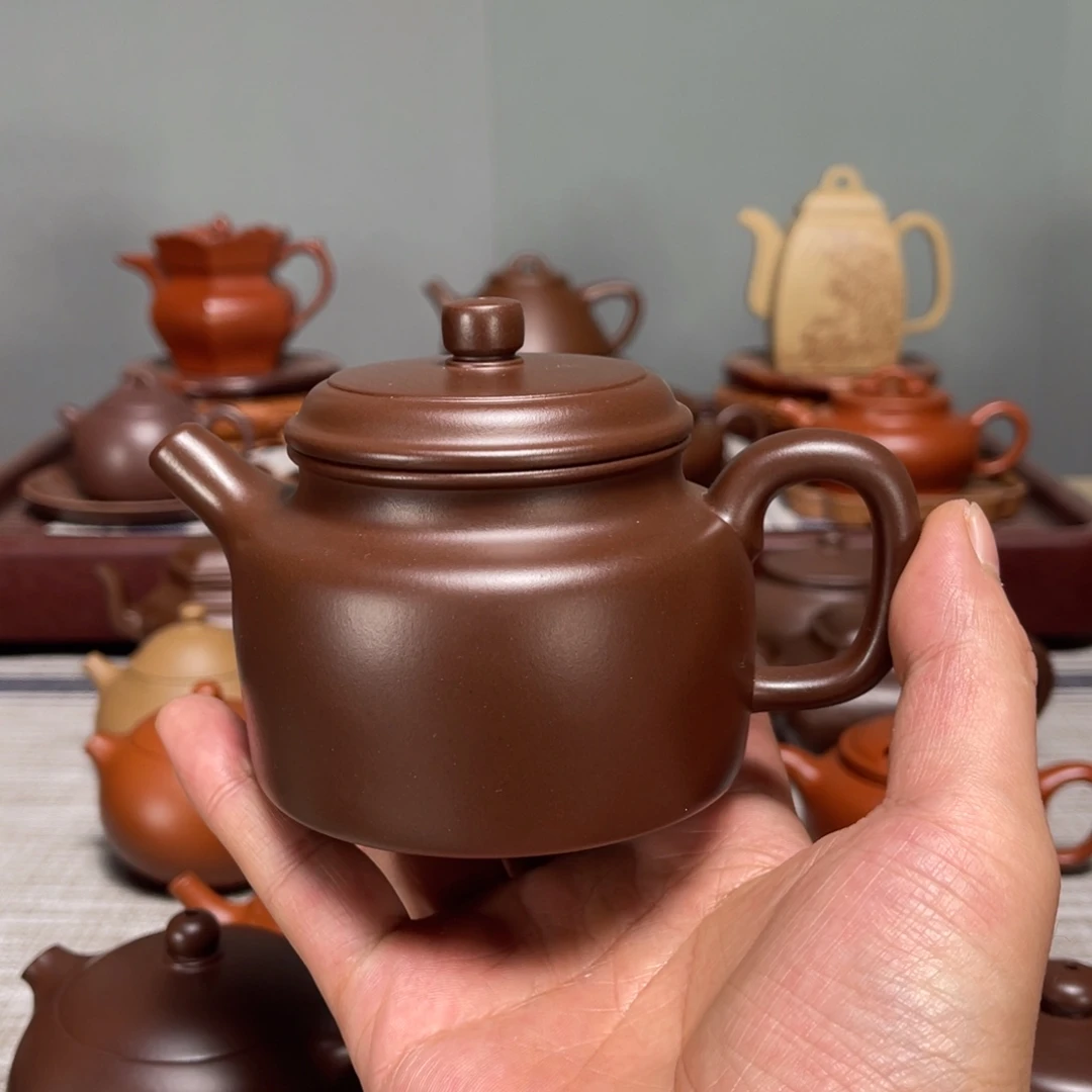 木***人茶壶紫砂老紫泥德中