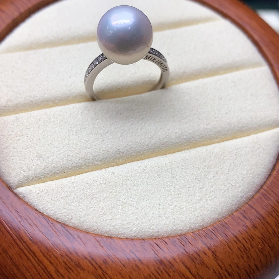 戒指银S925镶嵌淡水珍珠