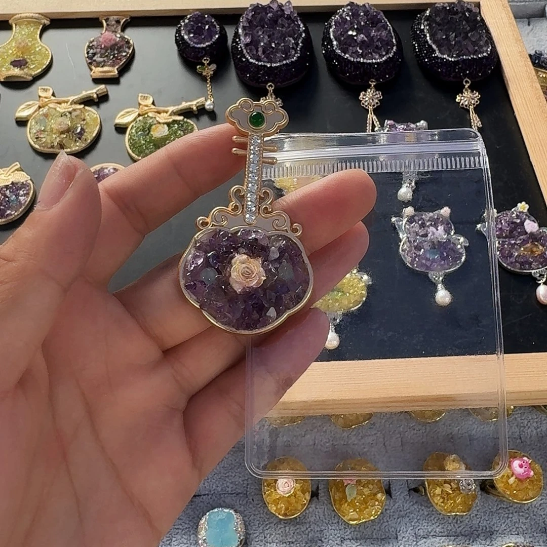 A***0未镶嵌手链烟晶紫水晶