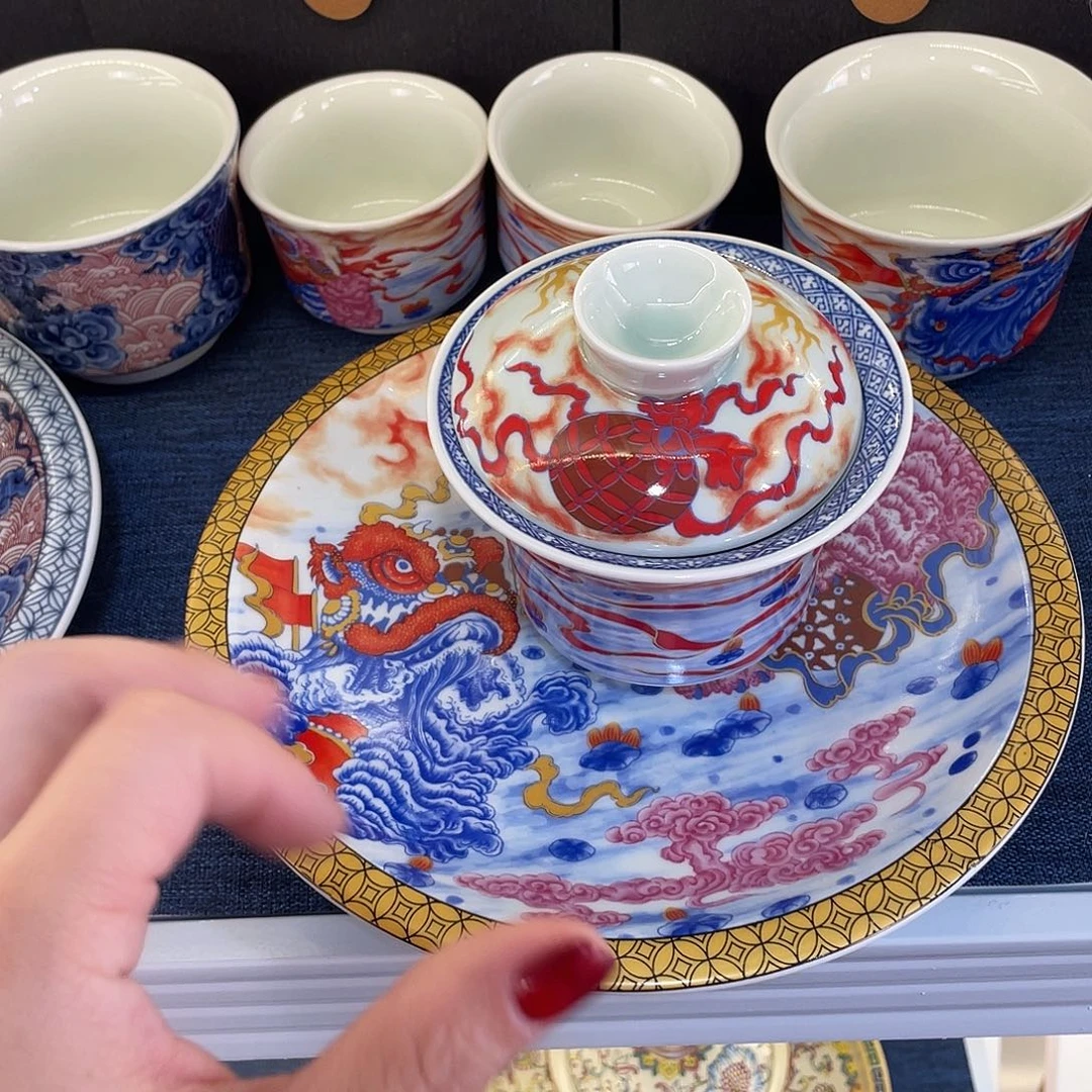 陶景德陶瓷盖碗茶具