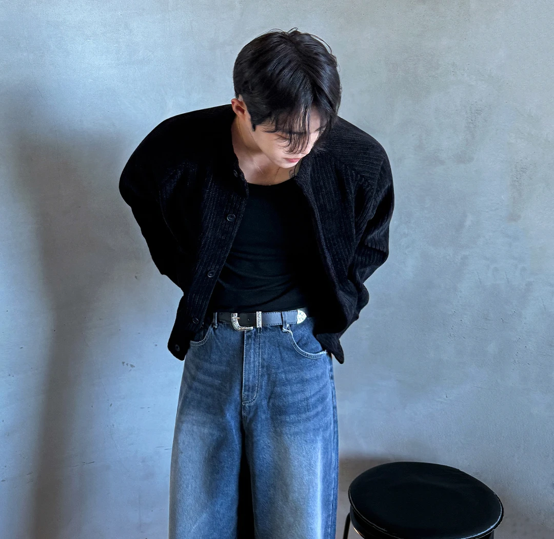 MRCYC灯芯绒短款立领夹克男秋季cleanfit外套韩系慵懒风宽松上衣