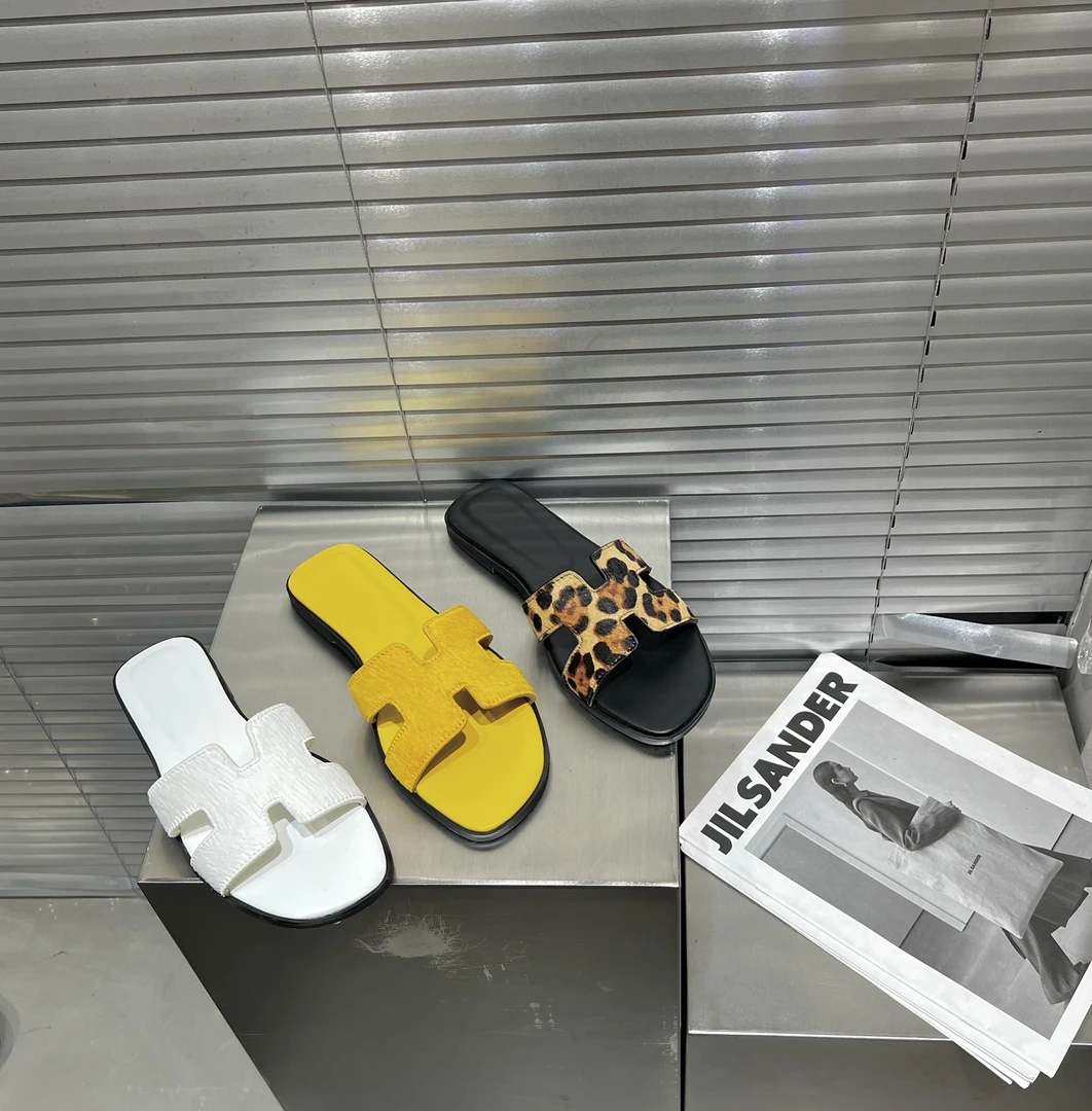 H拖时尚洋气百搭平底拖鞋 豹纹