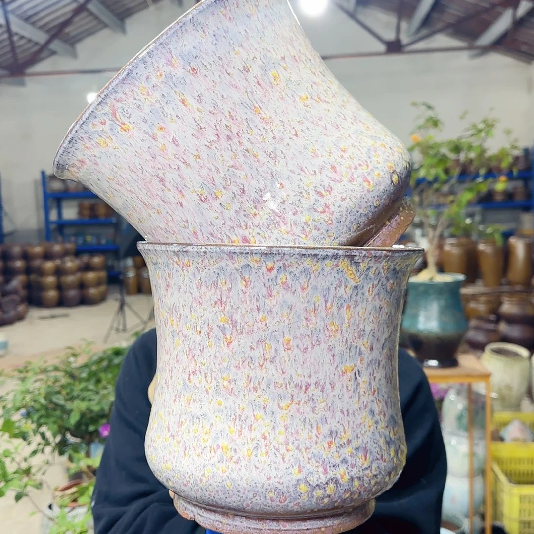 紫砂花盆高20口22