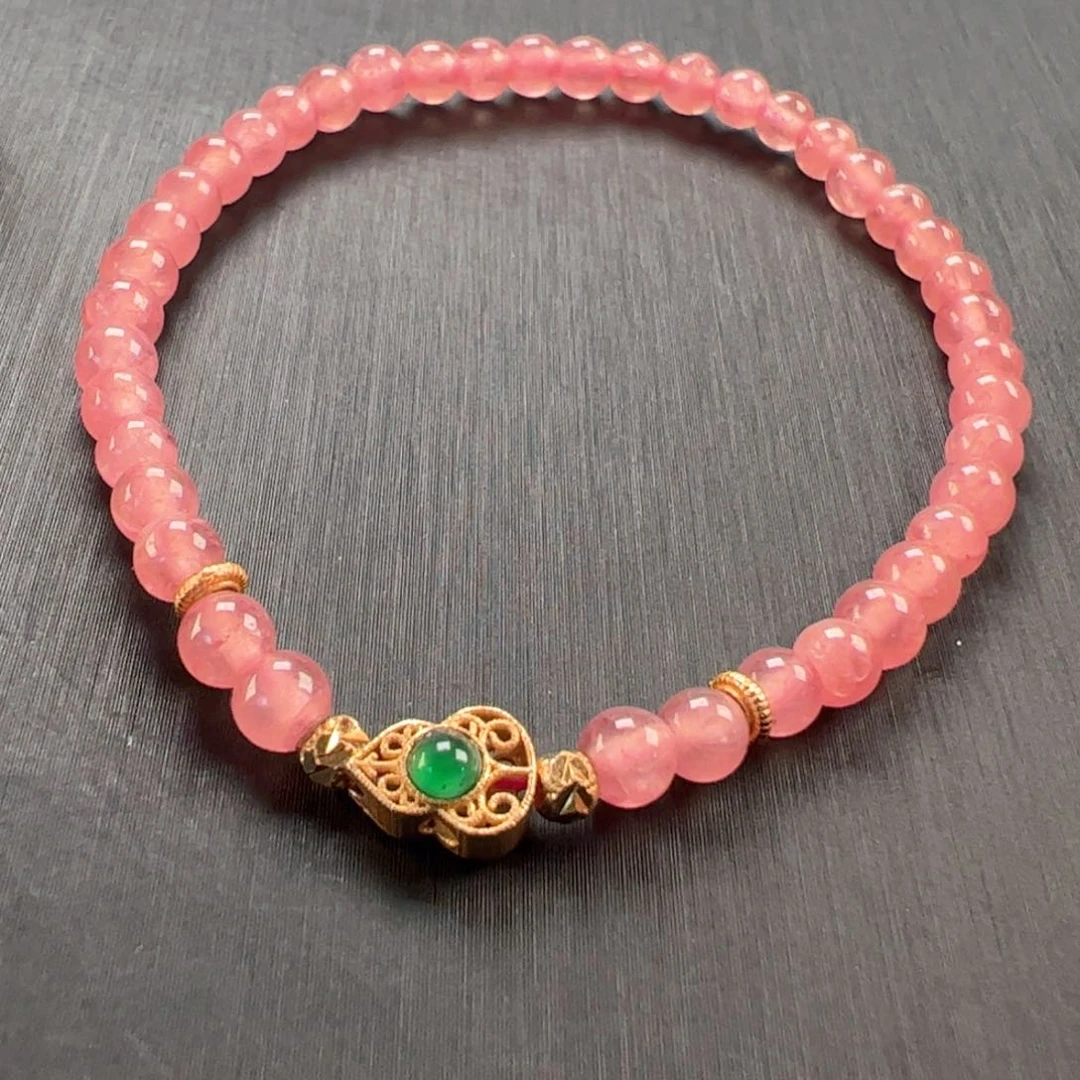 菱锰矿（红纹石）未镶嵌手串